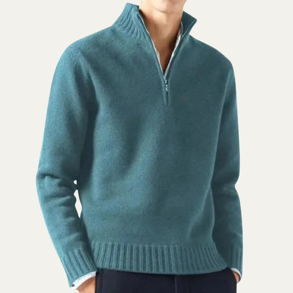 Classic Fit Quarter Zip Knit Sweater