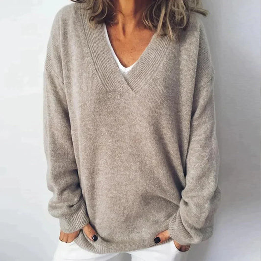 Cozy Crew Neck Pullover Sweater - OutfitLondon