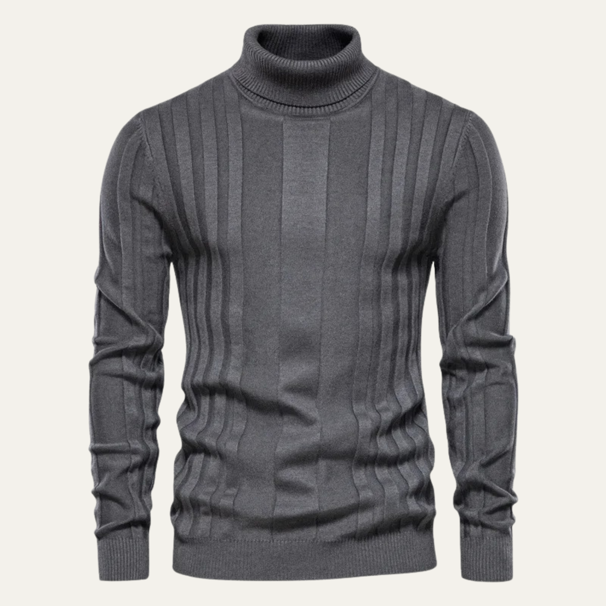 Classic Men's Fitted Knit Turtleneck Sweater