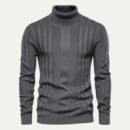 Classic Men's Fitted Knit Turtleneck Sweater