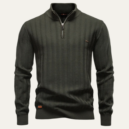 Warm Men's Half Zip Knitted Sweater