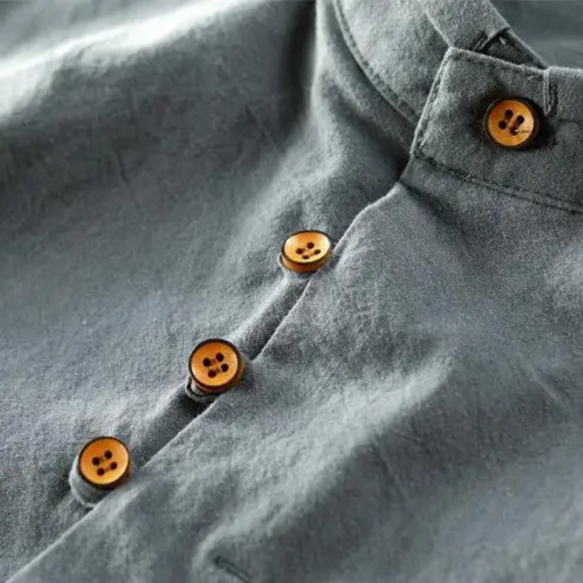 Casual Cotton Linen Mens Relaxed Fit Shirt