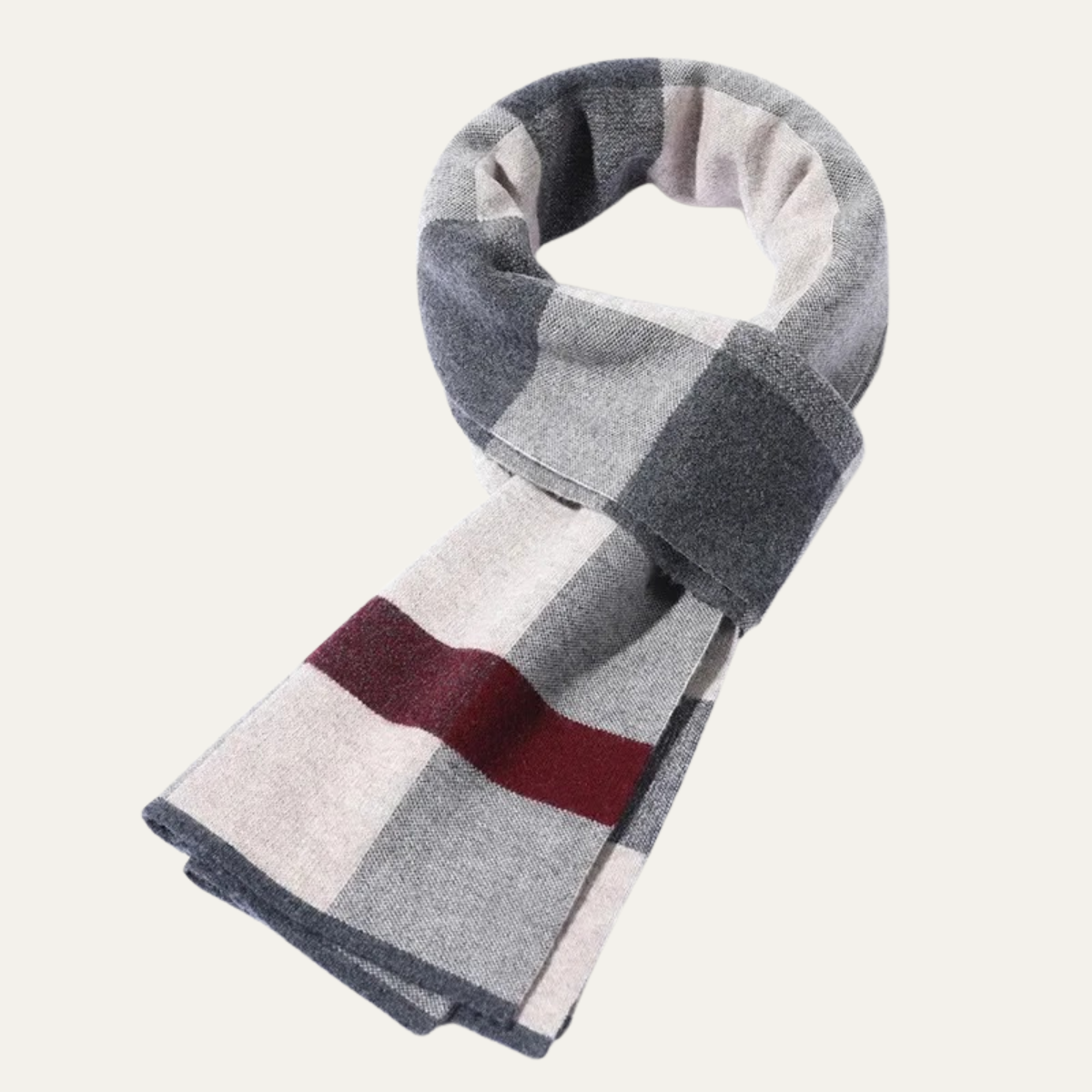 Warm Men's Plaid Knitted Scarf