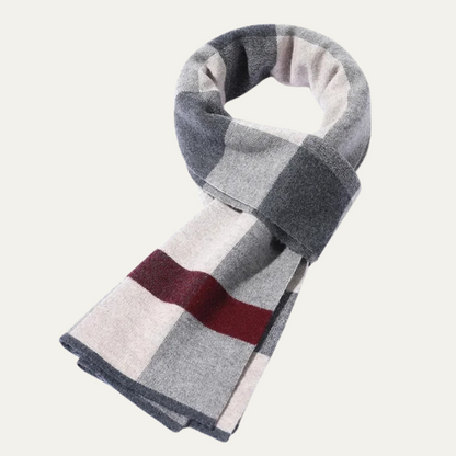 Warm Men's Plaid Knitted Scarf