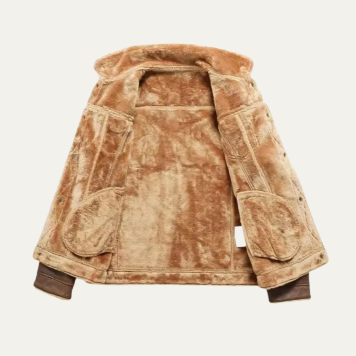 Men's Synthetic Suede Fleece Lined Coat