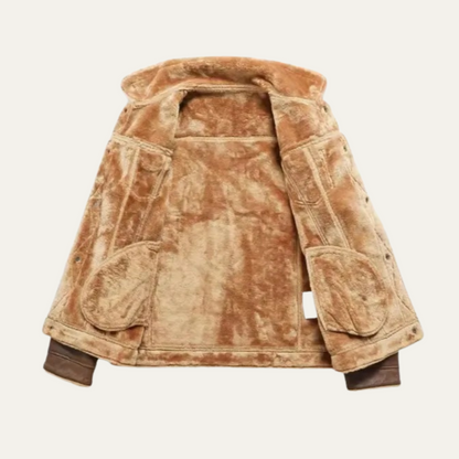 Men's Synthetic Suede Fleece Lined Coat