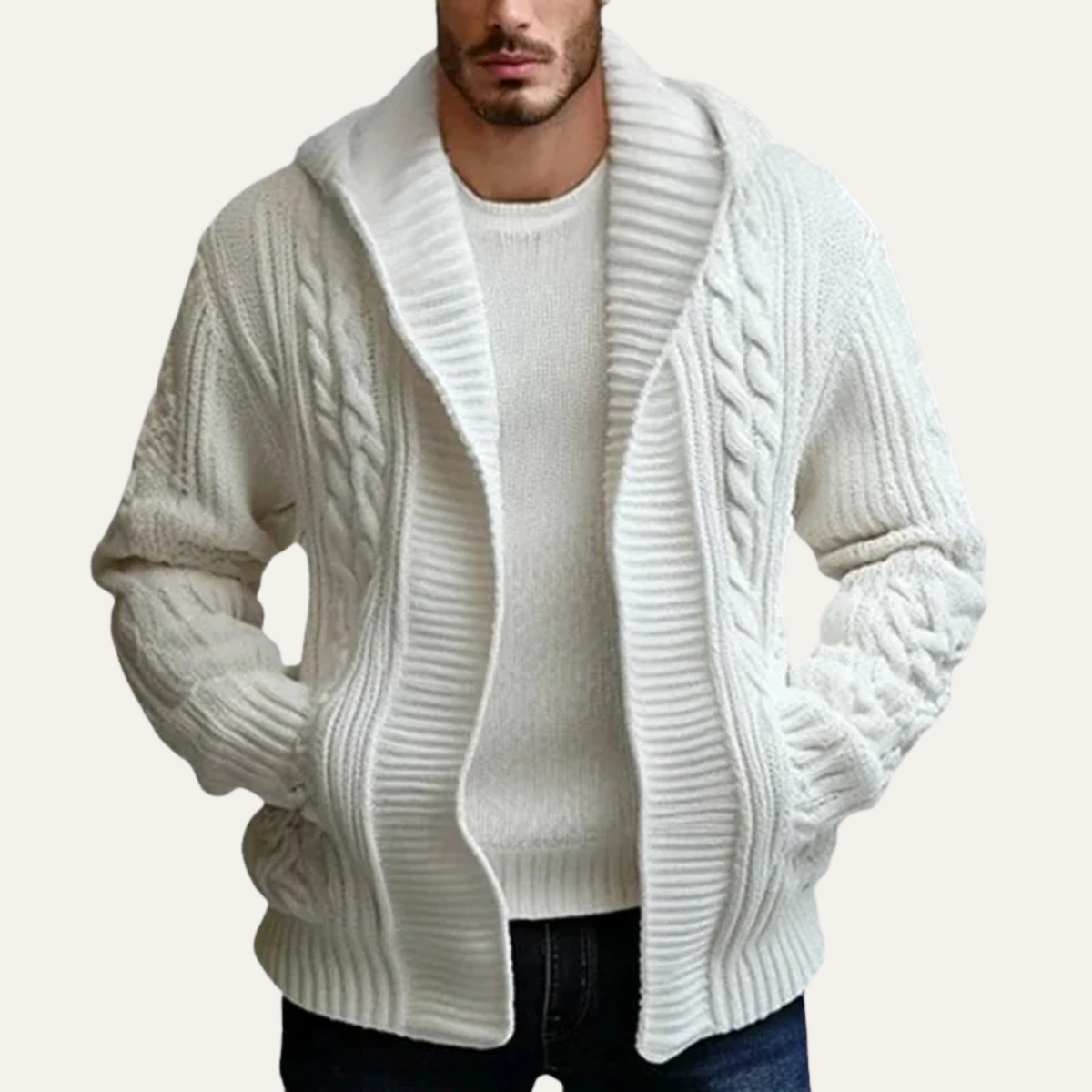 Thick Cable Knit Men's Winter Sweater