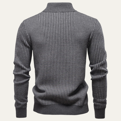 Stylish Men's Quarter Zip Knit Sweater