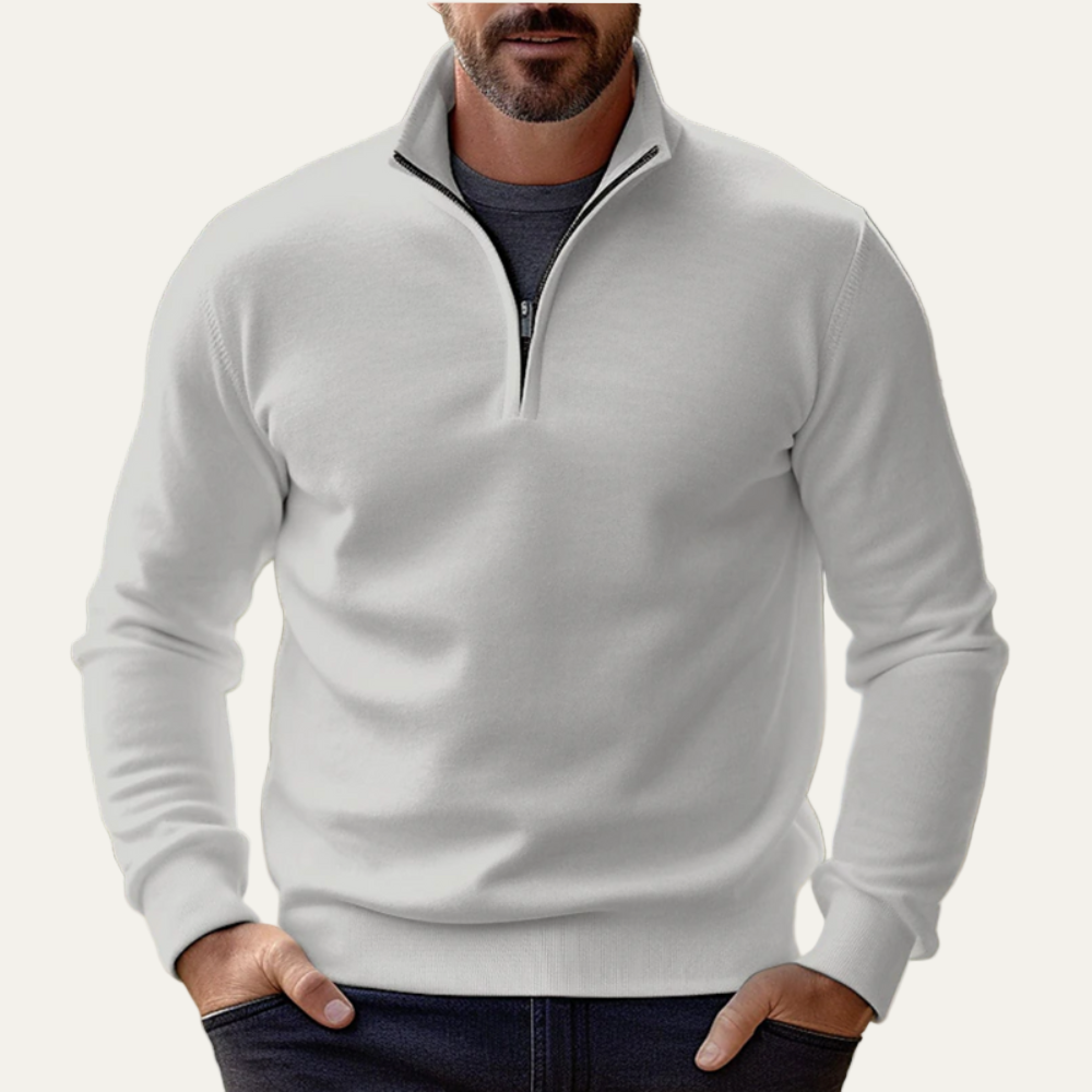 Men's Casual Quarter Zip Knit Sweater
