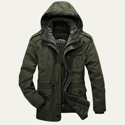 Warm Fleece Lined Parka Coat for Men