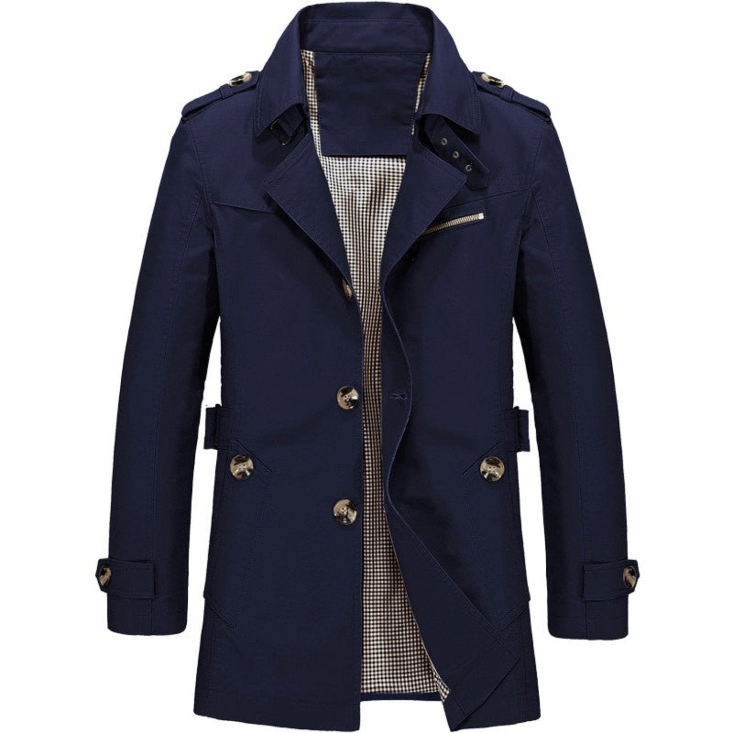 Waterproof Mens Black Trench Coat