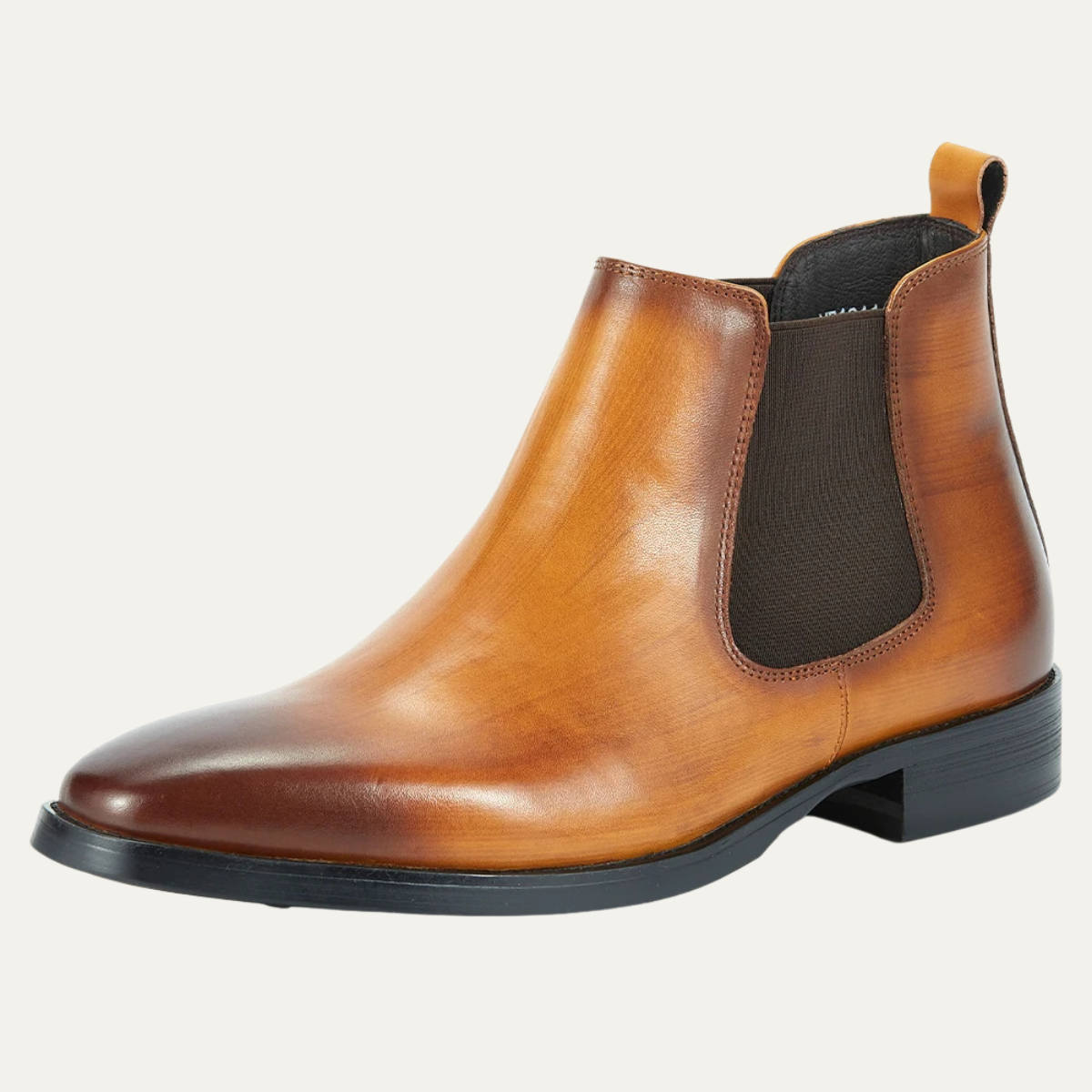 Sleek Men's Black Leather Chelsea Ankle Boots