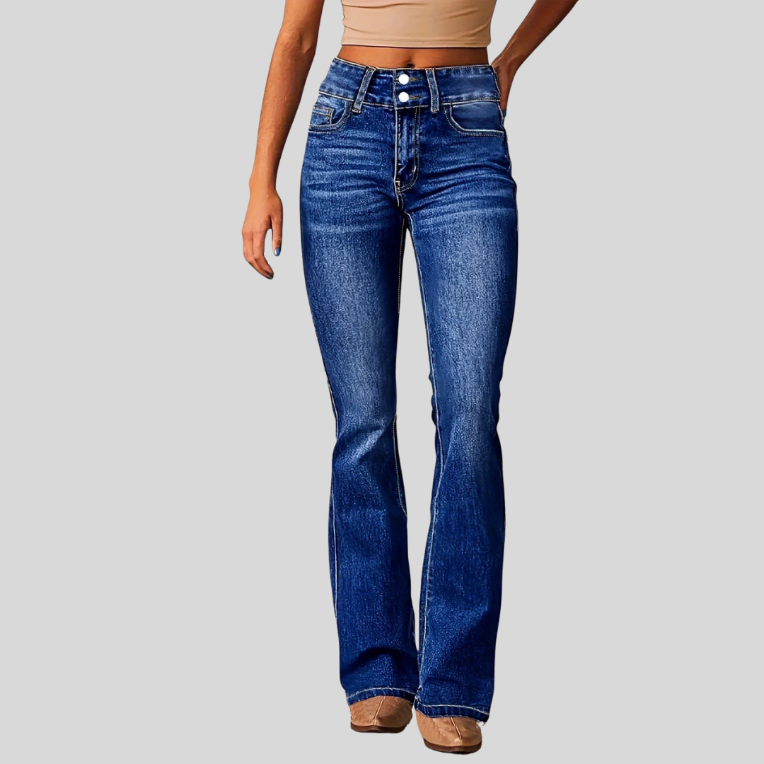 Trendy High Waisted Wide Leg Jeans