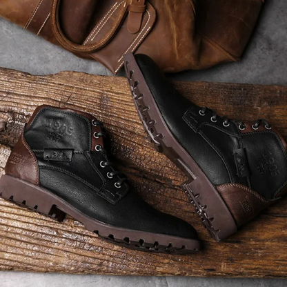 Brown Leather Ankle Boots for Men