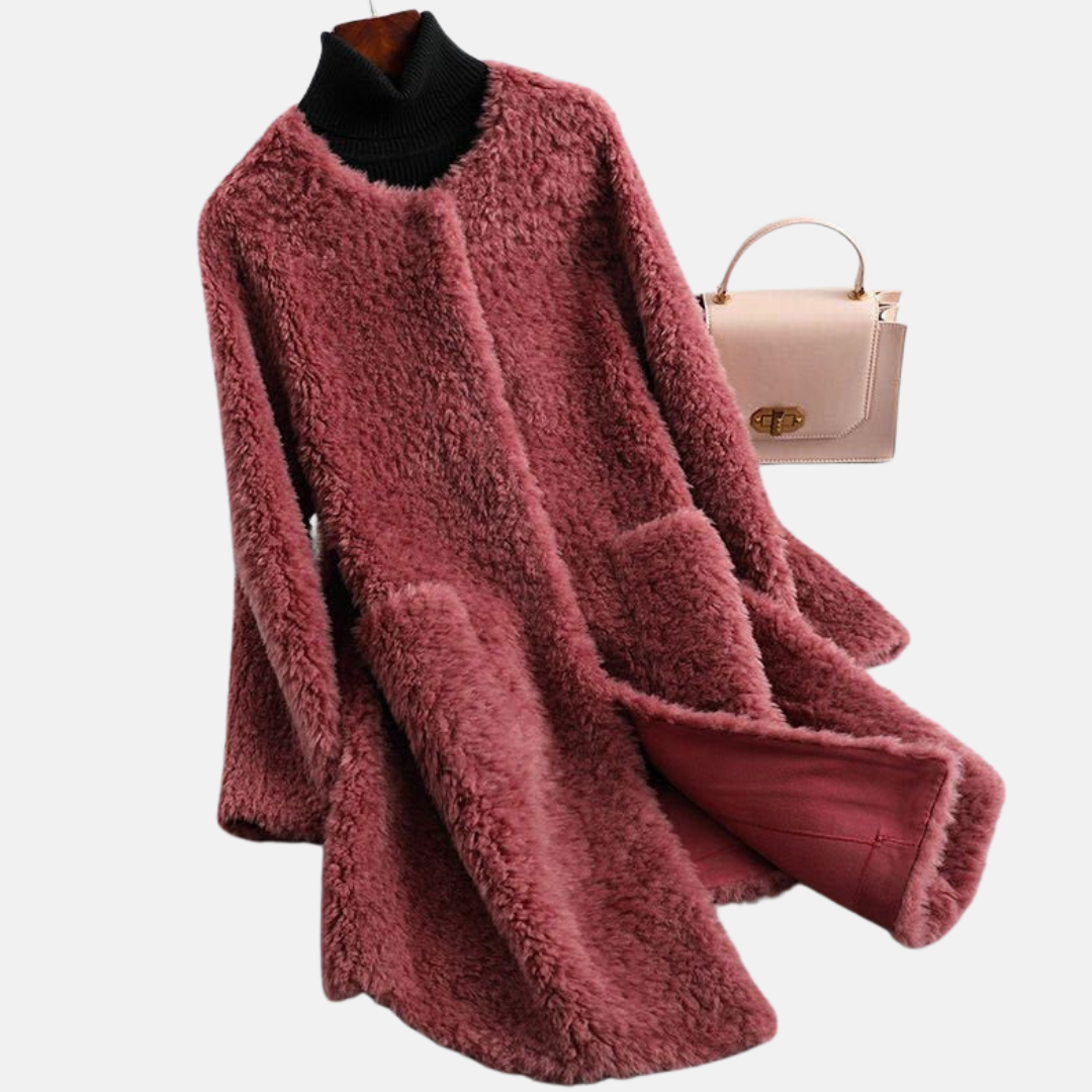 Soft Faux Fur Women's Coat with Open Front Design