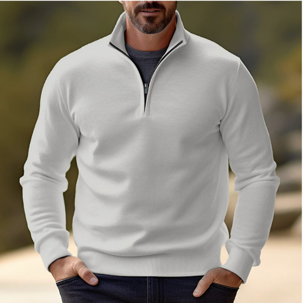 Relaxed Fit Zip Up Casual Shirt