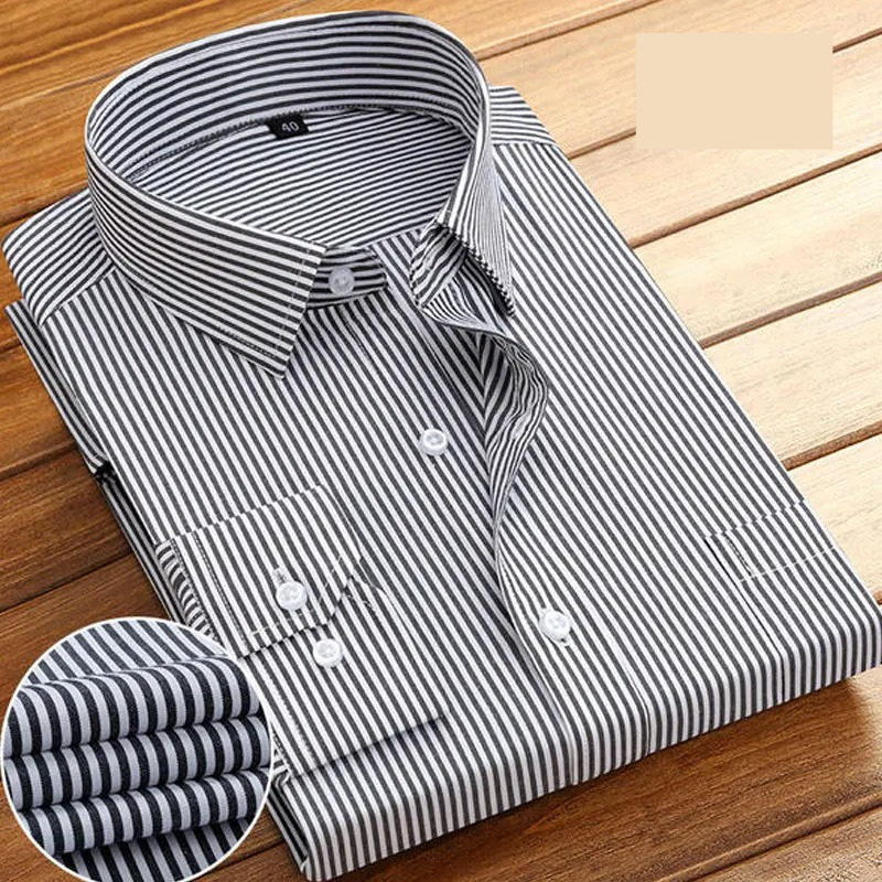 Traditional Mens Formal Striped Button Down Shirt