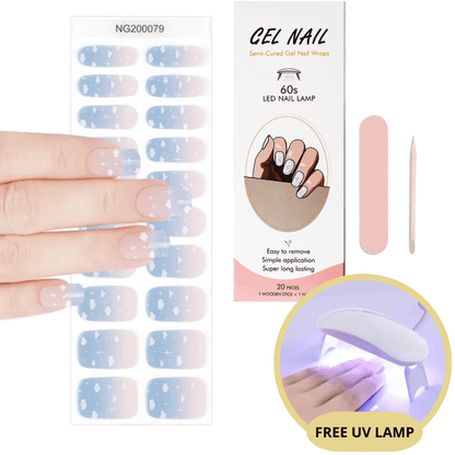 Nail Art Sticker Kit with LED Light