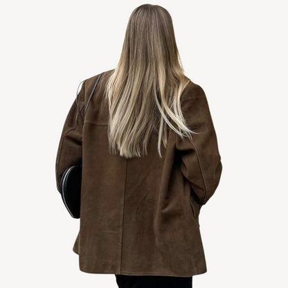 Large Faux Suede Coat for Women