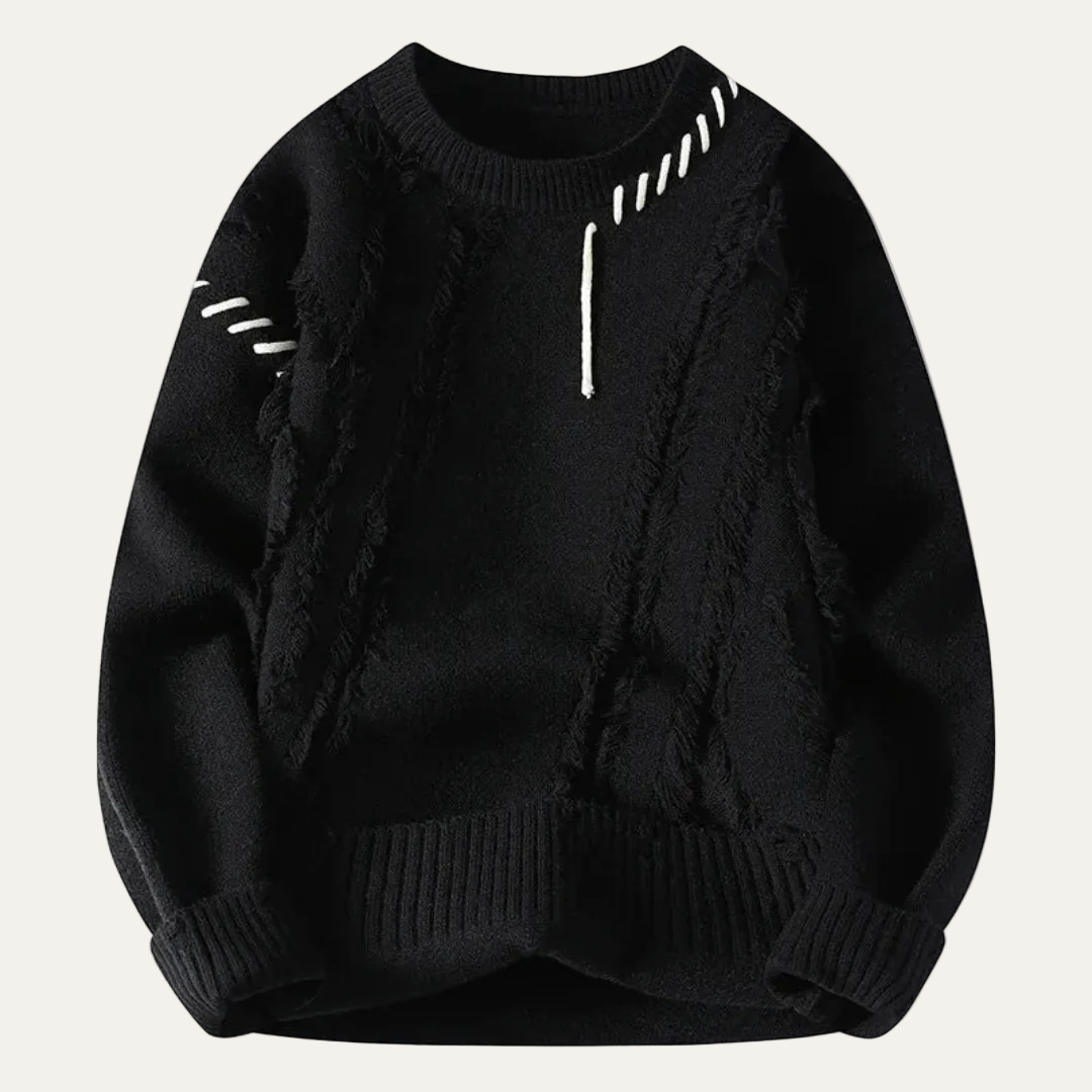 Rugged Edge Crew Neck Knit Sweater