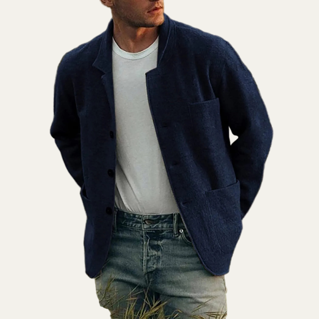 Casual Fit Crew Neck Cardigan Sweater