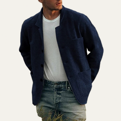 Casual Fit Crew Neck Cardigan Sweater