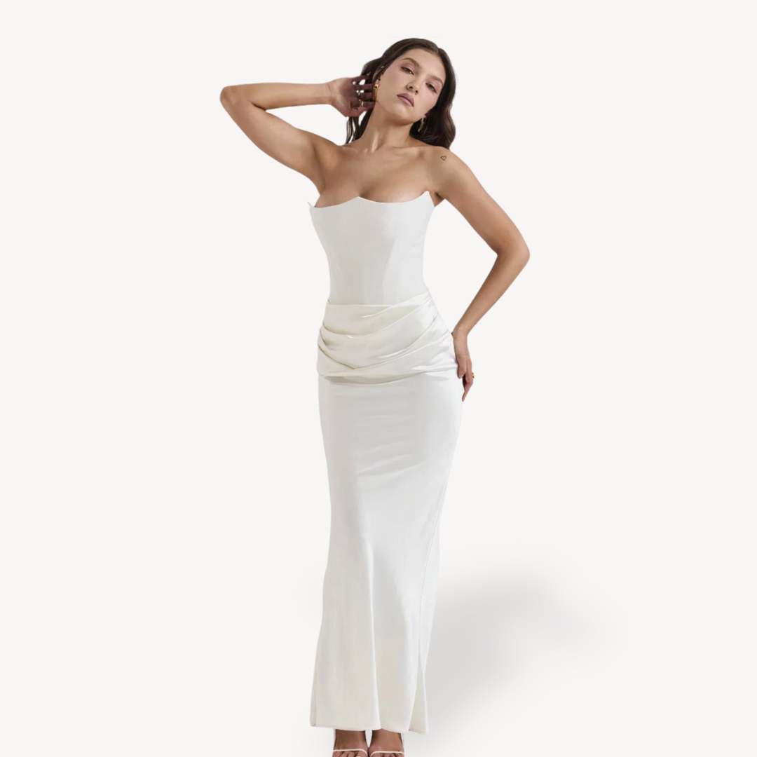 Elegant Sleeveless Satin Evening Gown for Women