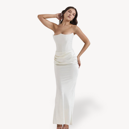 Elegant Sleeveless Satin Evening Gown for Women
