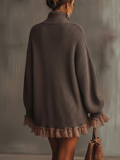Elegant Knit Pleated Midi Dress
