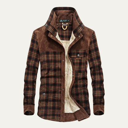 Warm Plaid Fleece Lined Shirt Jacket