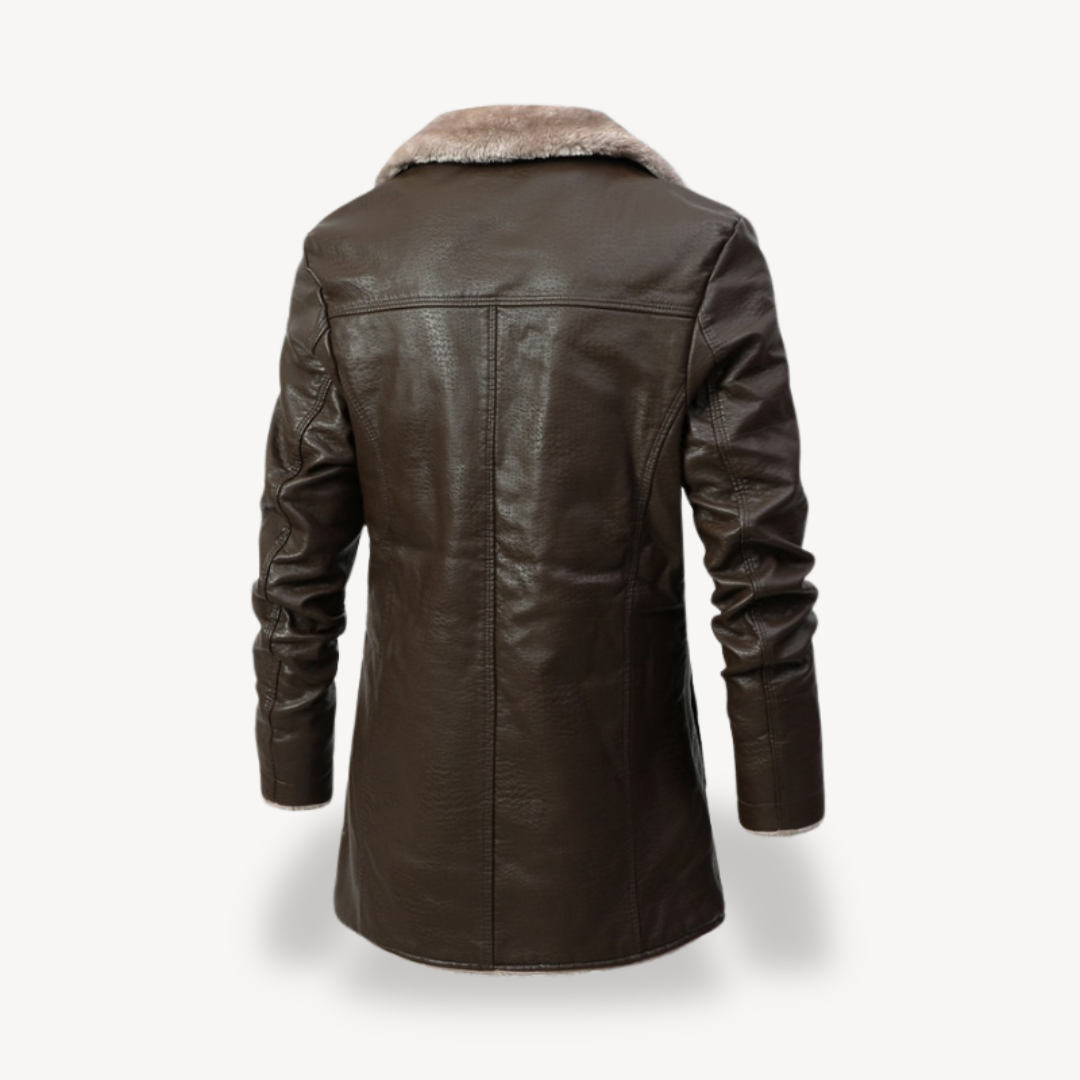 Synthetic Leather Biker Jacket Men