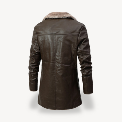 Synthetic Leather Biker Jacket Men