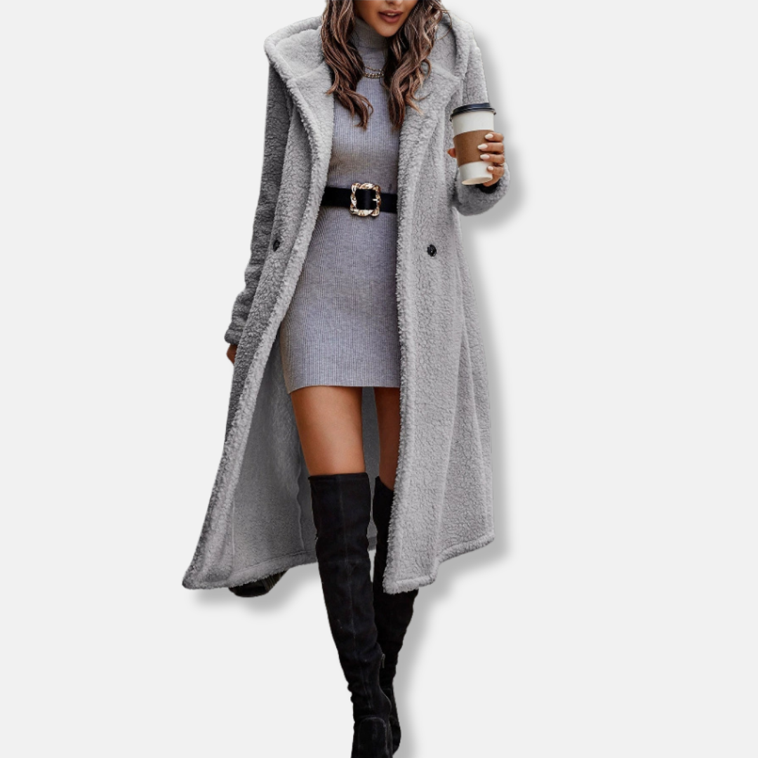 Soft Hooded Women's Fleece Coat Relaxed Fit