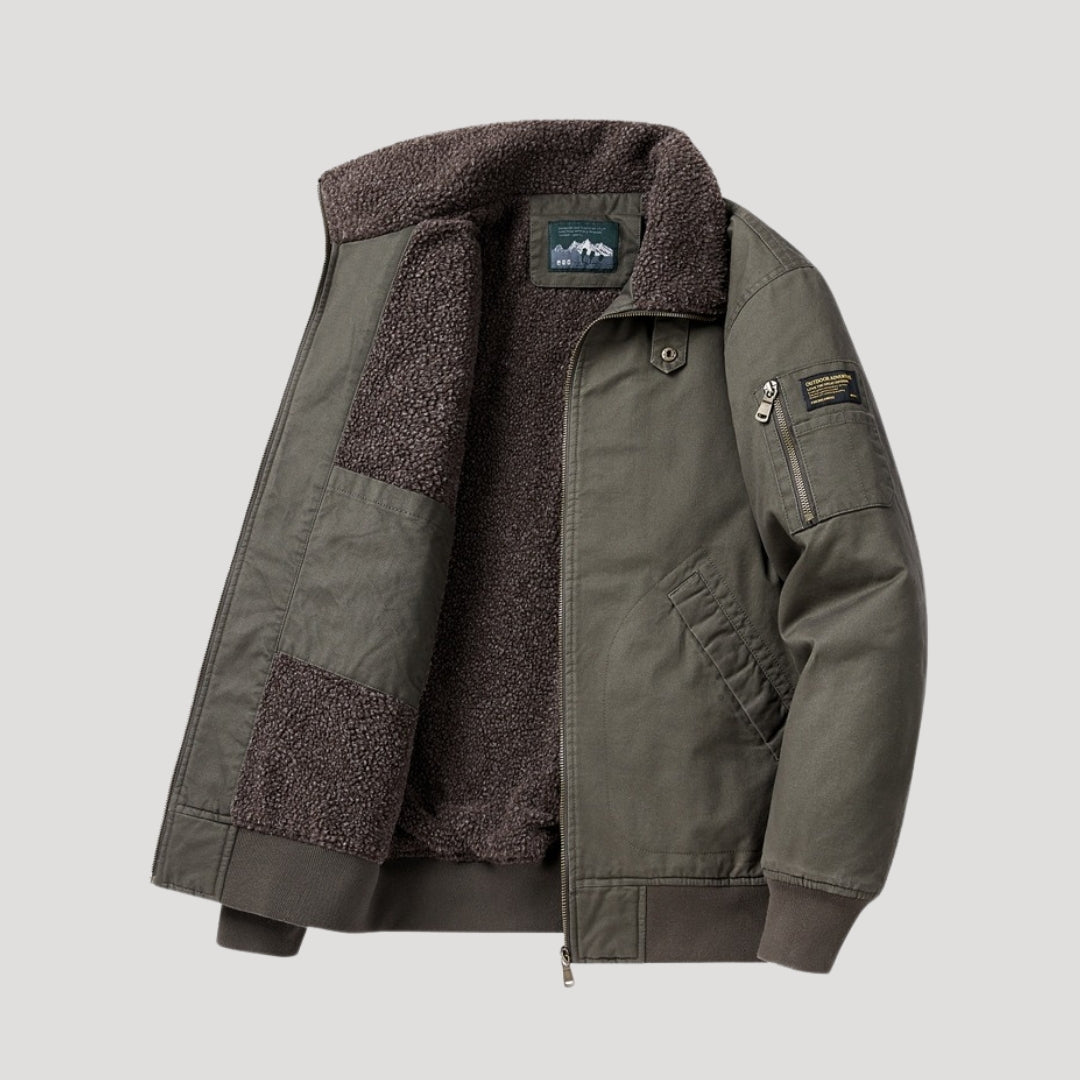 Warm Fleece Bomber Jacket Winter Coat