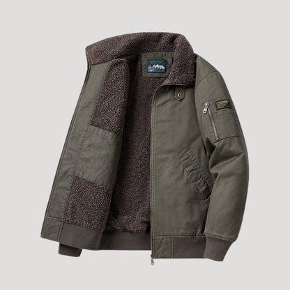 Warm Fleece Bomber Jacket Winter Coat