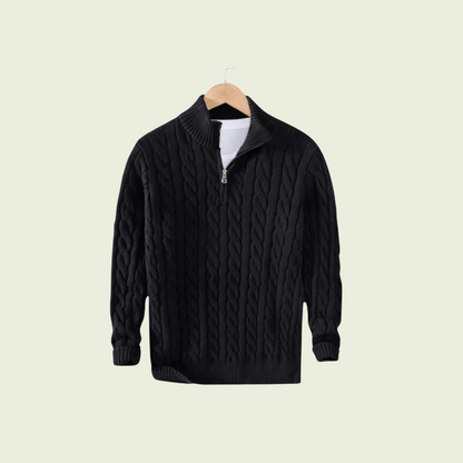 Warm Thick Quarter Zip Crew Neck Sweater