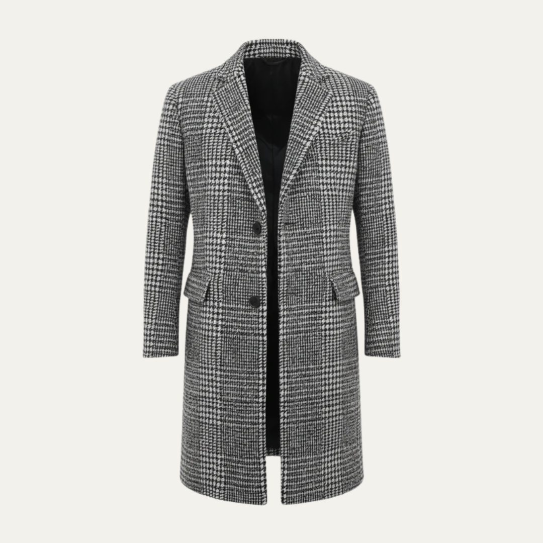 Warm Plaid Overcoat for Men