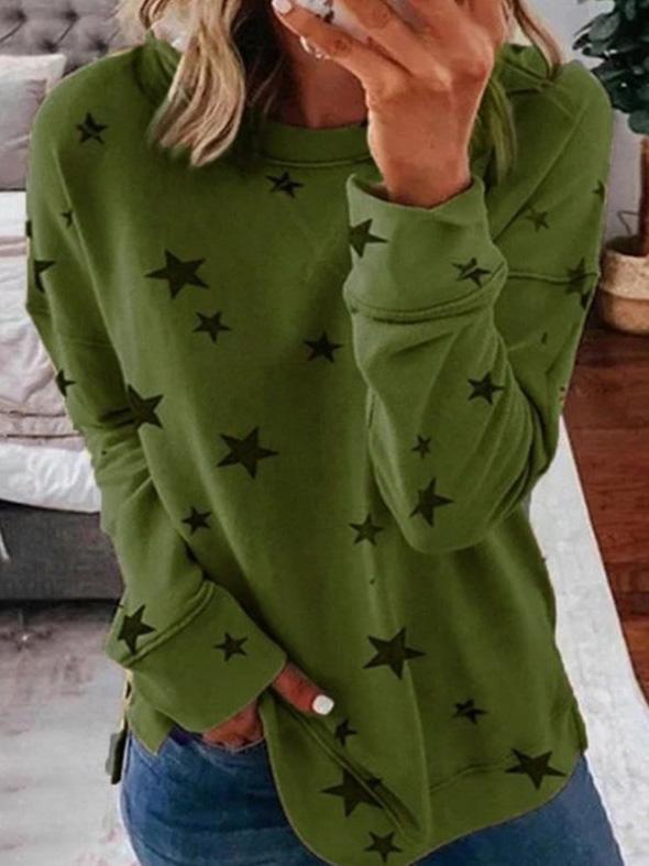 Warm Star Print Women's Sweatshirt