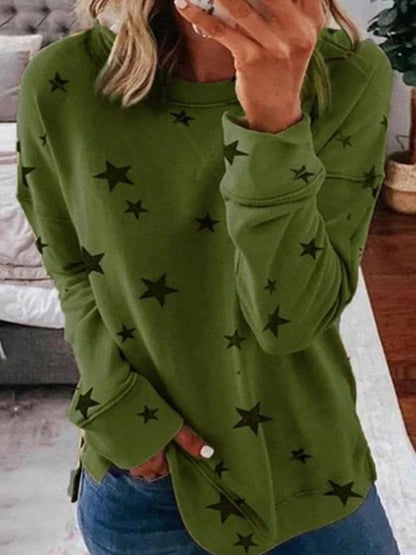 Warm Star Print Women's Sweatshirt