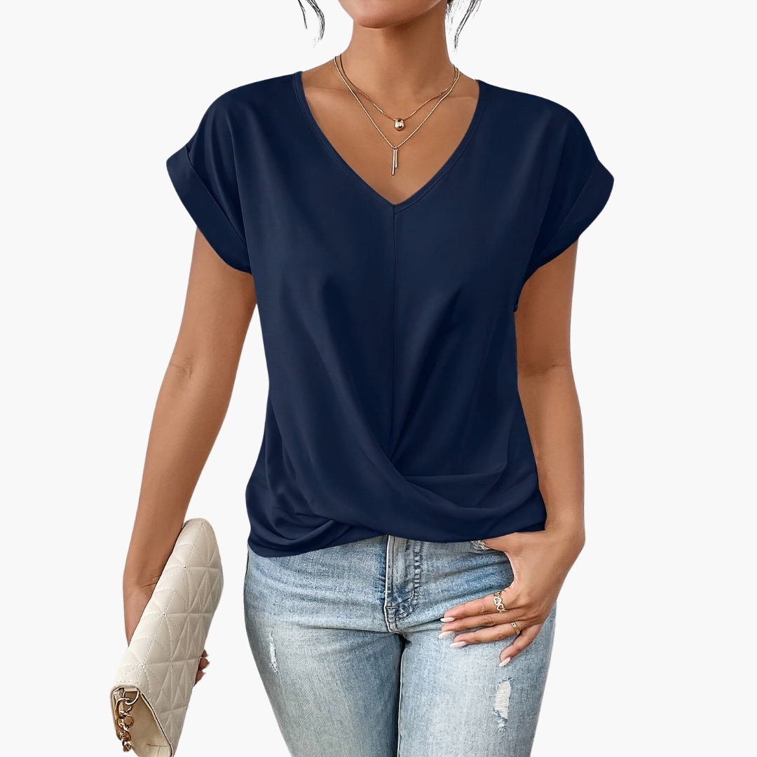 Relaxed Fit Womens Tee with Sweetheart Neckline