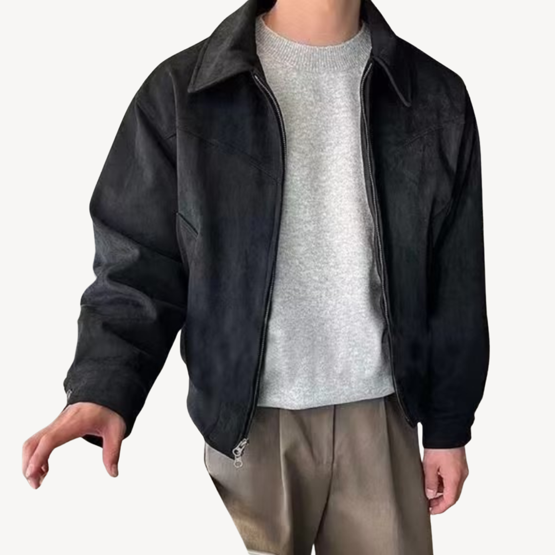 Soft Leather Mens Bomber Coat