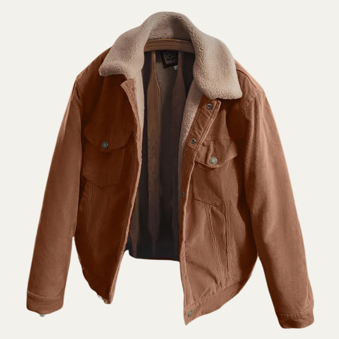 Men's Faux Fur Lined Denim Truckers Jacket