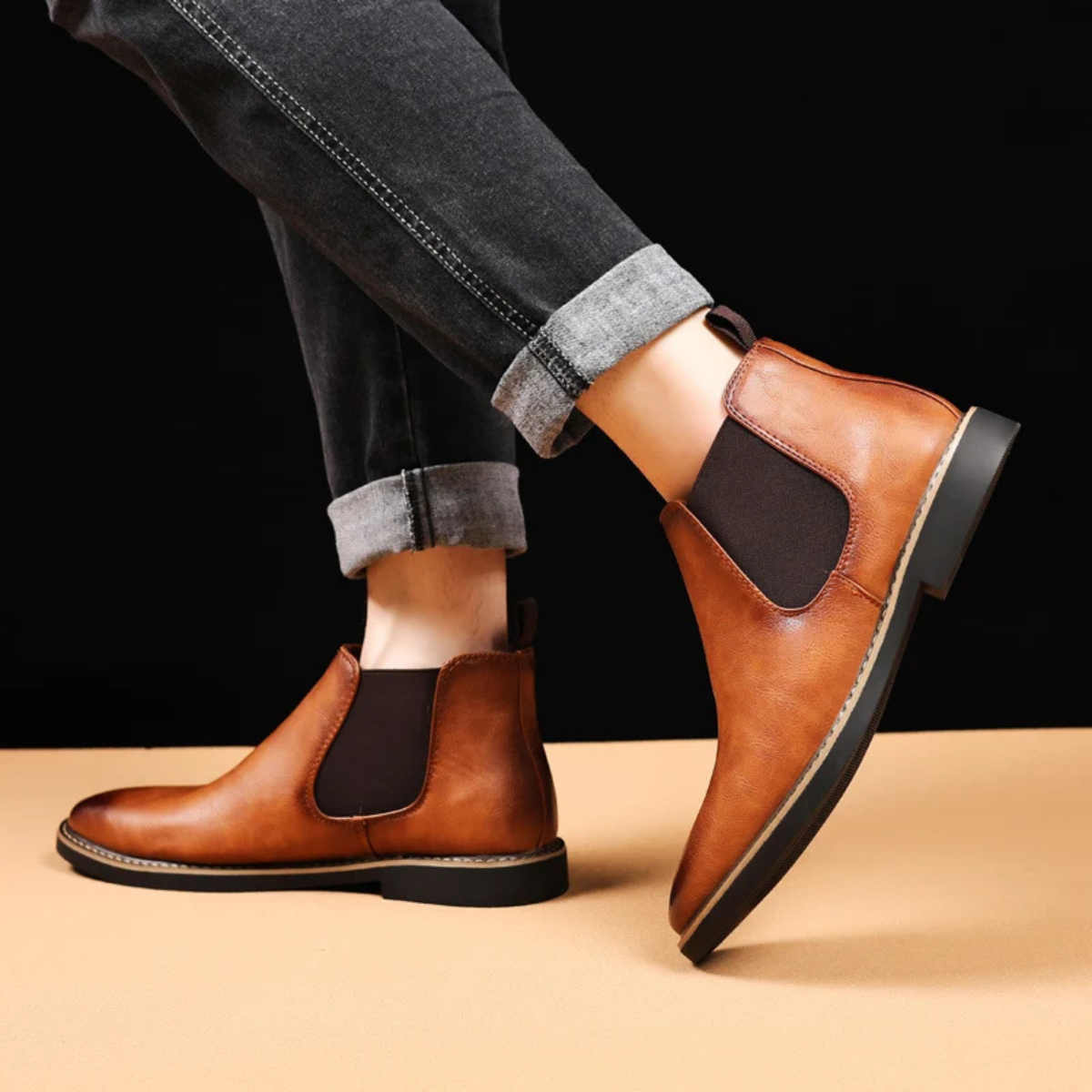 Classic Men's Genuine Leather Ankle Boots