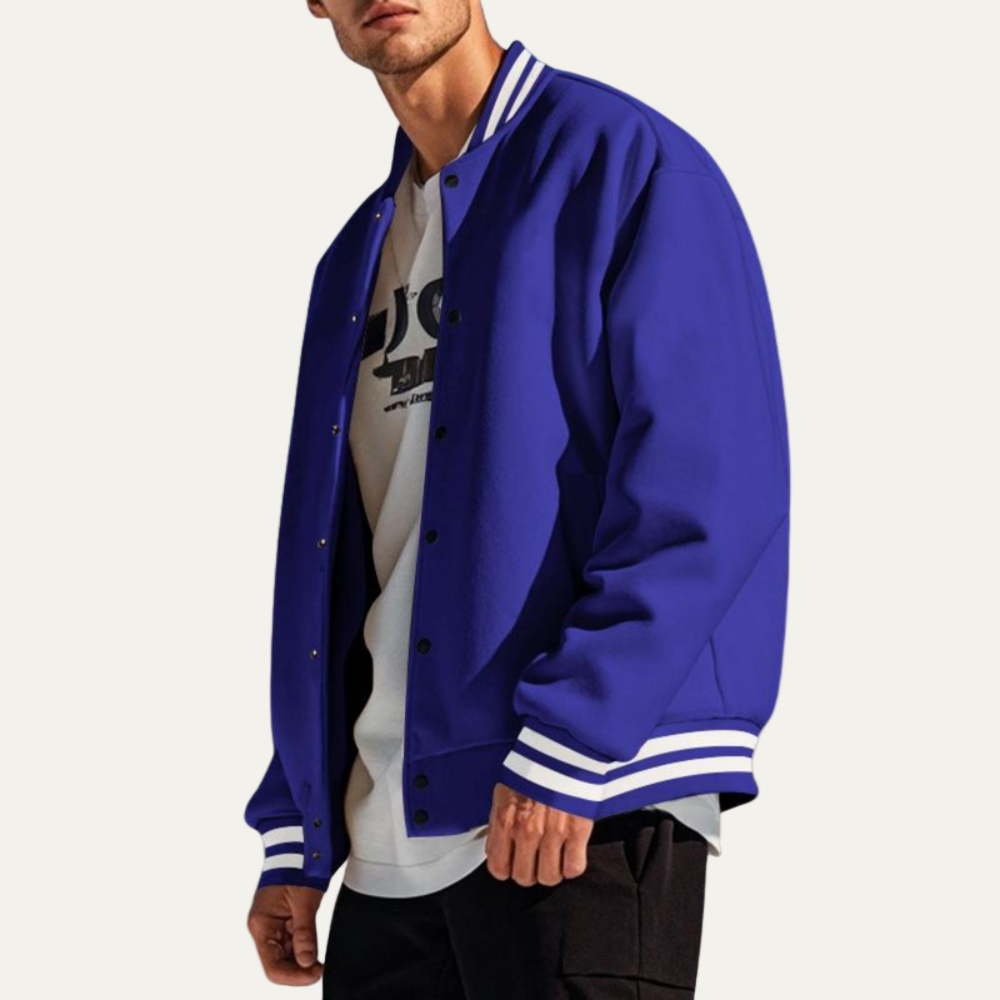 Men's Retro Sports Snap Jacket