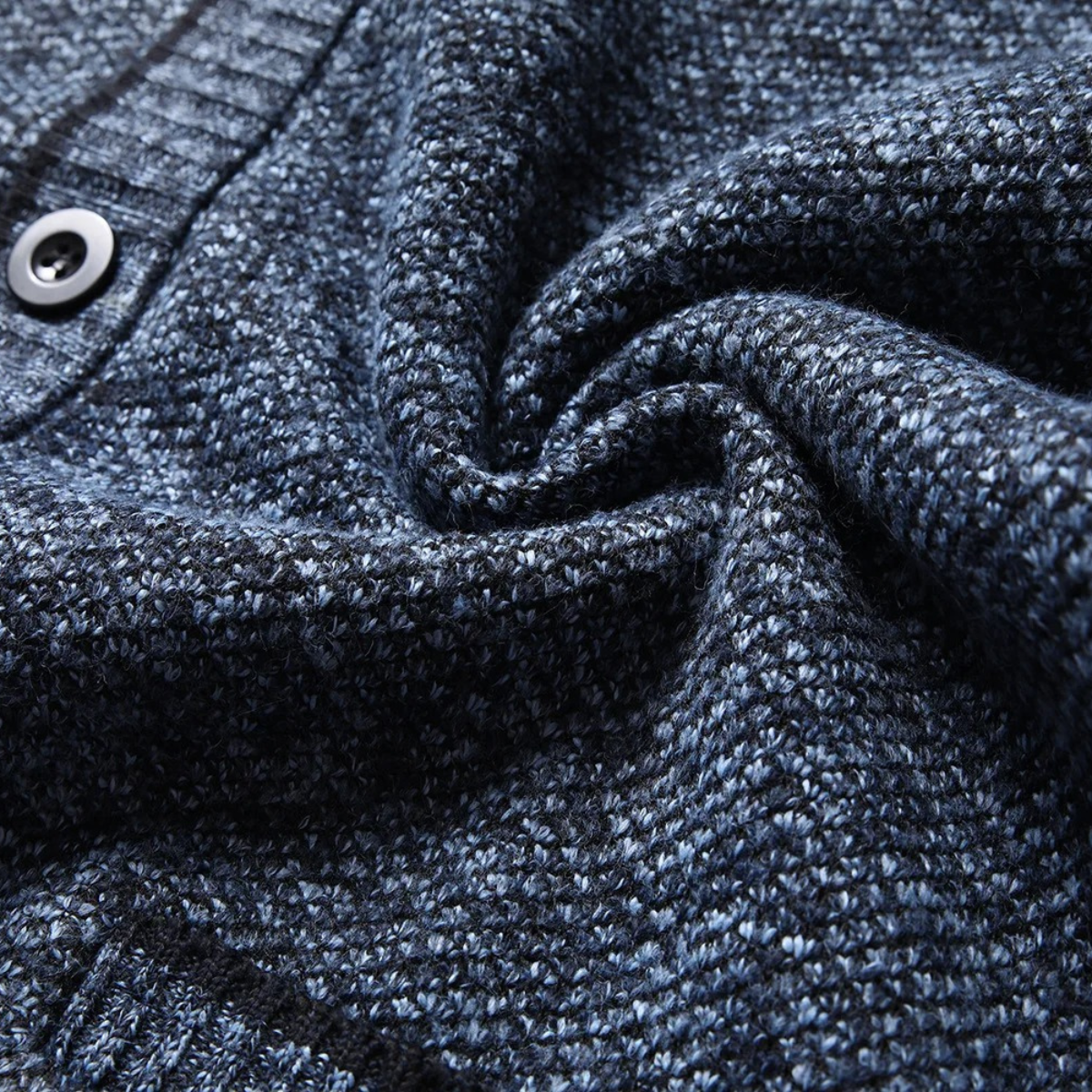 Cozy Men's Crew Neck Winter Cardigan Sweater
