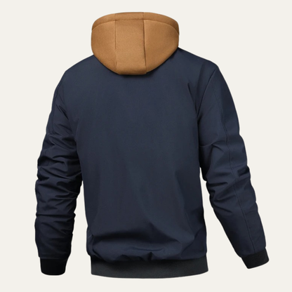 Warm Men's Fleece Lined Hooded Bomber Coat