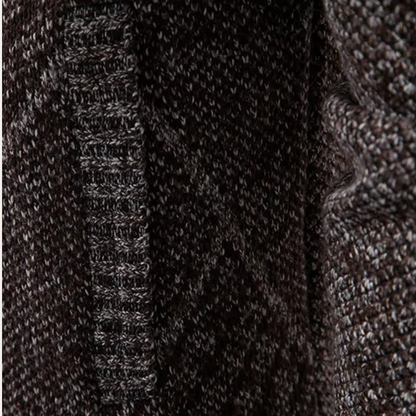 Warm Mens Fleece Cardigan with Diamond Design