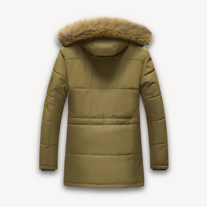 Warm Insulated Snow Jacket - Faux Fur Hooded Coat