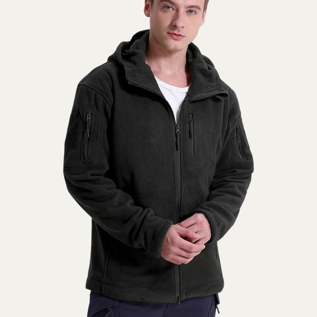 Men's Camo Quarter Zip Fleece Pullover Jacket