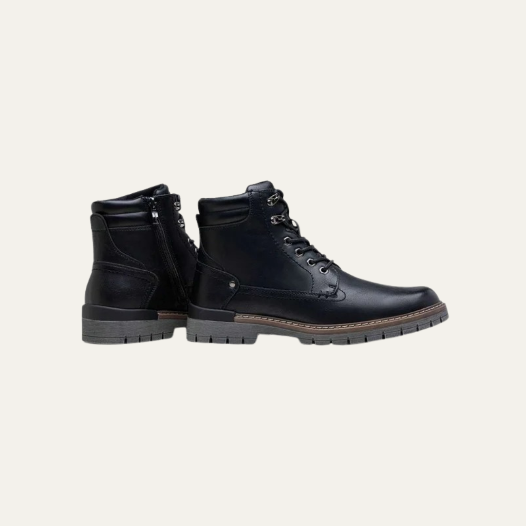 Tough Tactical Lace Up Ankle Boots with Rubber Sole